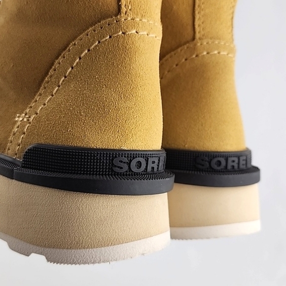 NWT Sorel Women's Lennox Lace STKD Waterproof Leather Boots Geo Yellow 8 - Picture 9 of 15